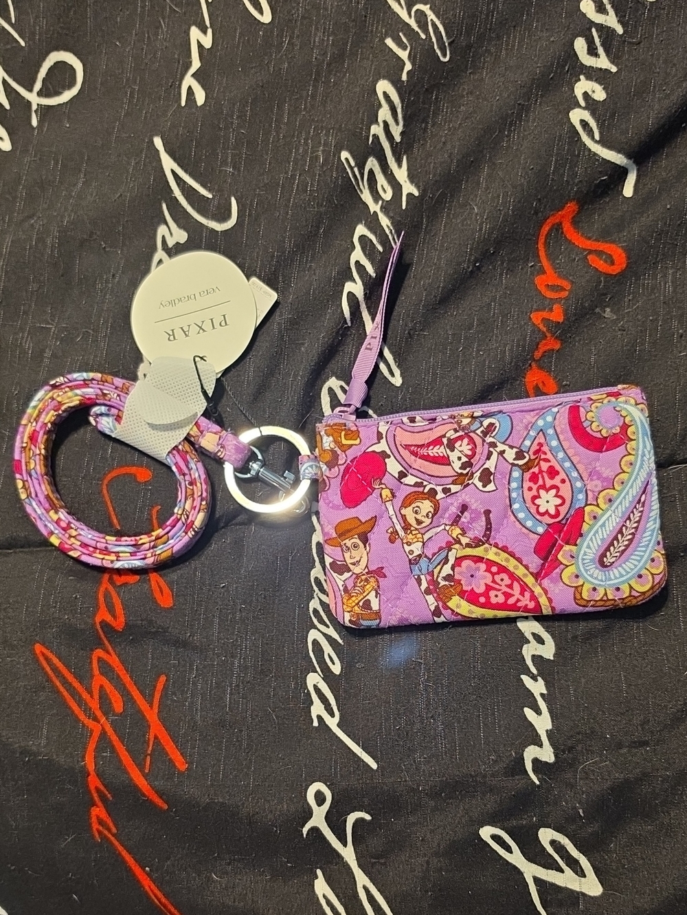 Vera Bradley Purple Paisley Pixar Wristlet Card Holder